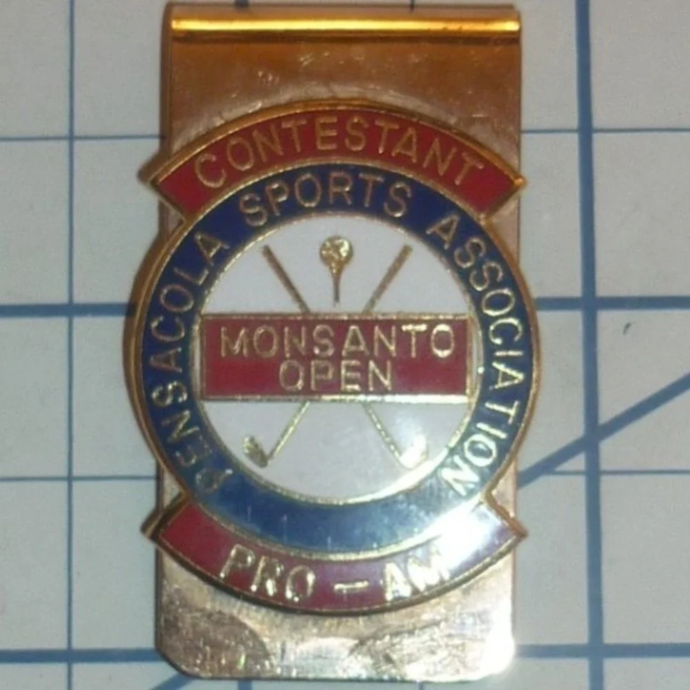 Vintage Monsanto Open PGA Golf Contestant Money Clip Pensacola Sports Pro-Am